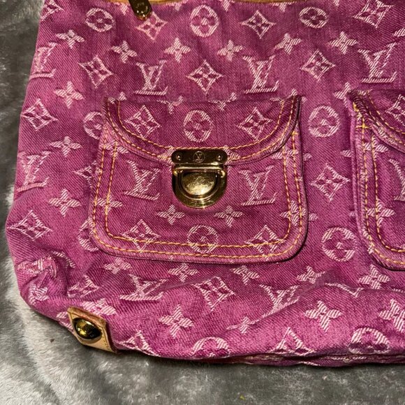 LOUIS VUITTON Fuchsia Pink Monogram Baggy Denim Bag GM  DC# SD0036 - Picture 6 of 14